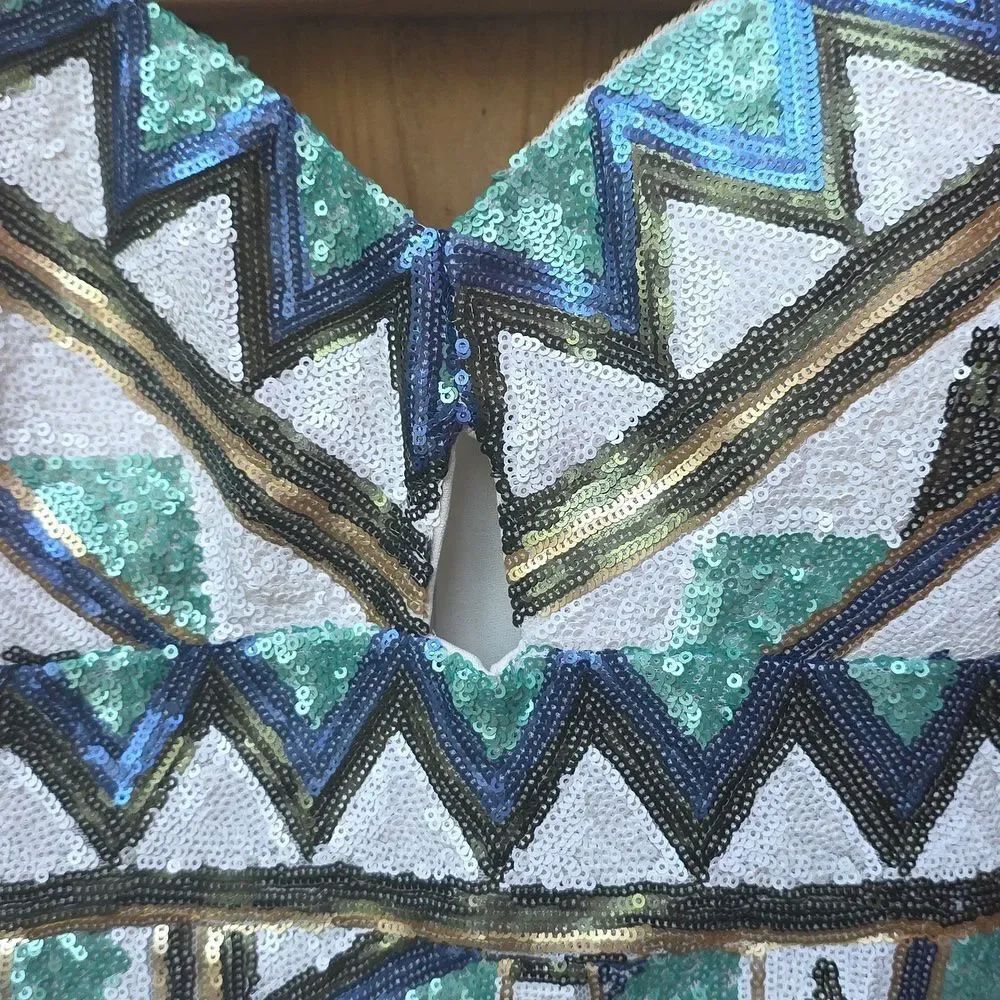 Sequins Aztec Print Dress - Picture 2 of 6